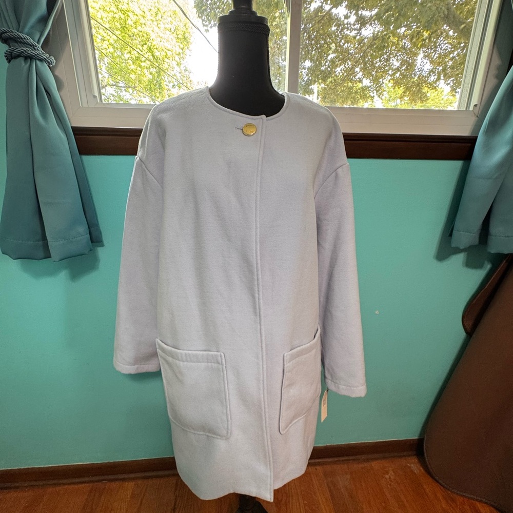 NWT Kenneth Cole New York Light Blue Long Jacket